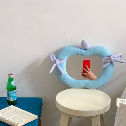INS Korean-style Pillow Cotton-filled Fabric Home Decoration Mirror Wall Decoration Cosmetic Mirror