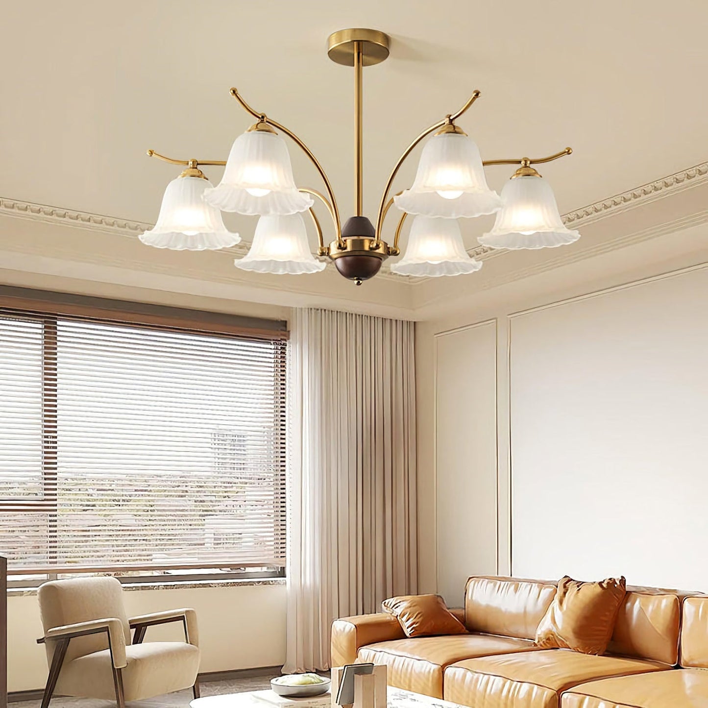 Flora Brass Elegance Chandelier
