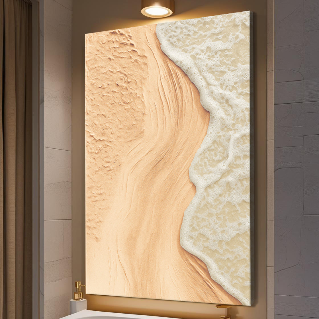 Coastal Beach in Beige Tones Wall Art
