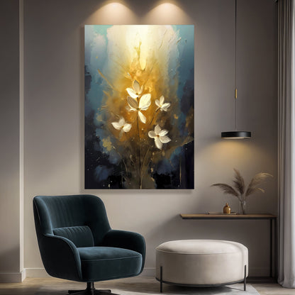 Golden Blossom Serenity Wall Art