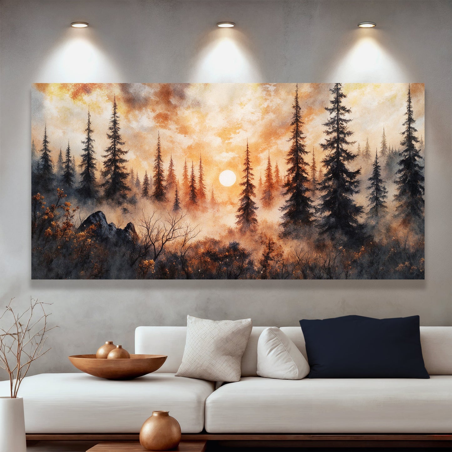 Sunset Over the Forest Wall Art