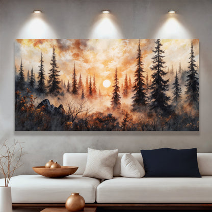 Sunset Over the Forest Wall Art