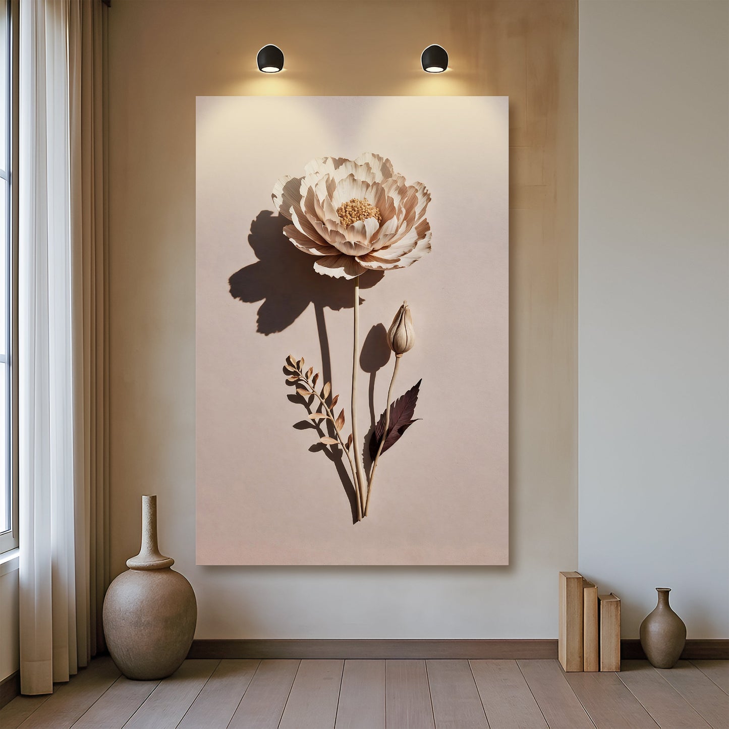 Solitary Flower Outline Wall Art