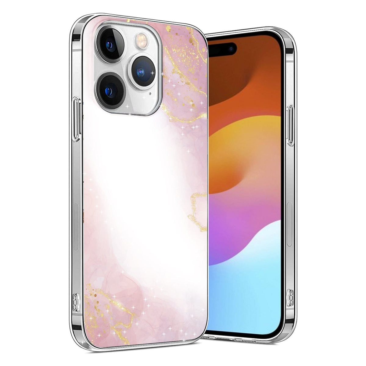 iPhone 15 Pro Pink Marble Case - Fashionable Look | Inspire Series