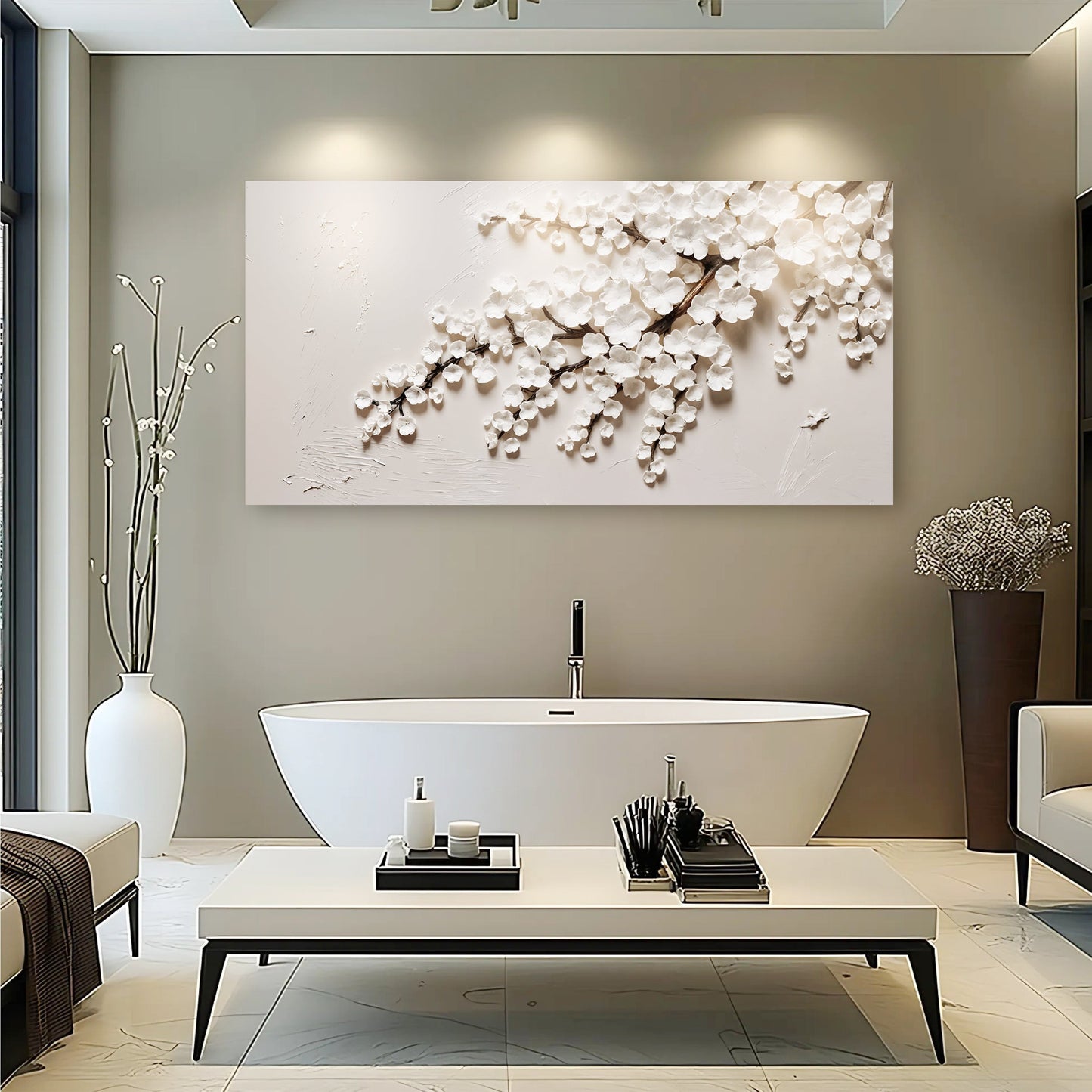 Ivory Cherry Blossoms — Wall Art