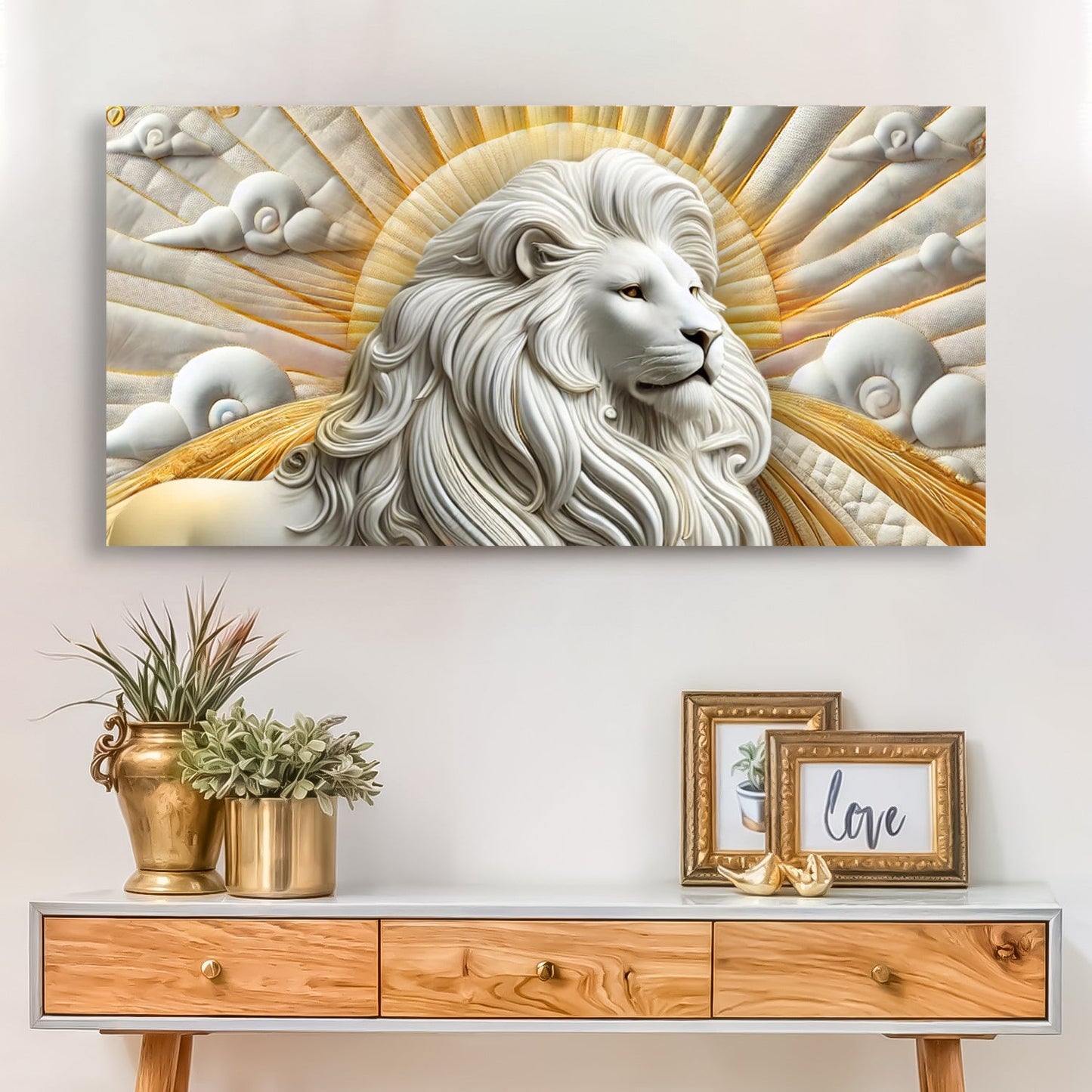 3D Regal Lion Composition III Wall Art
