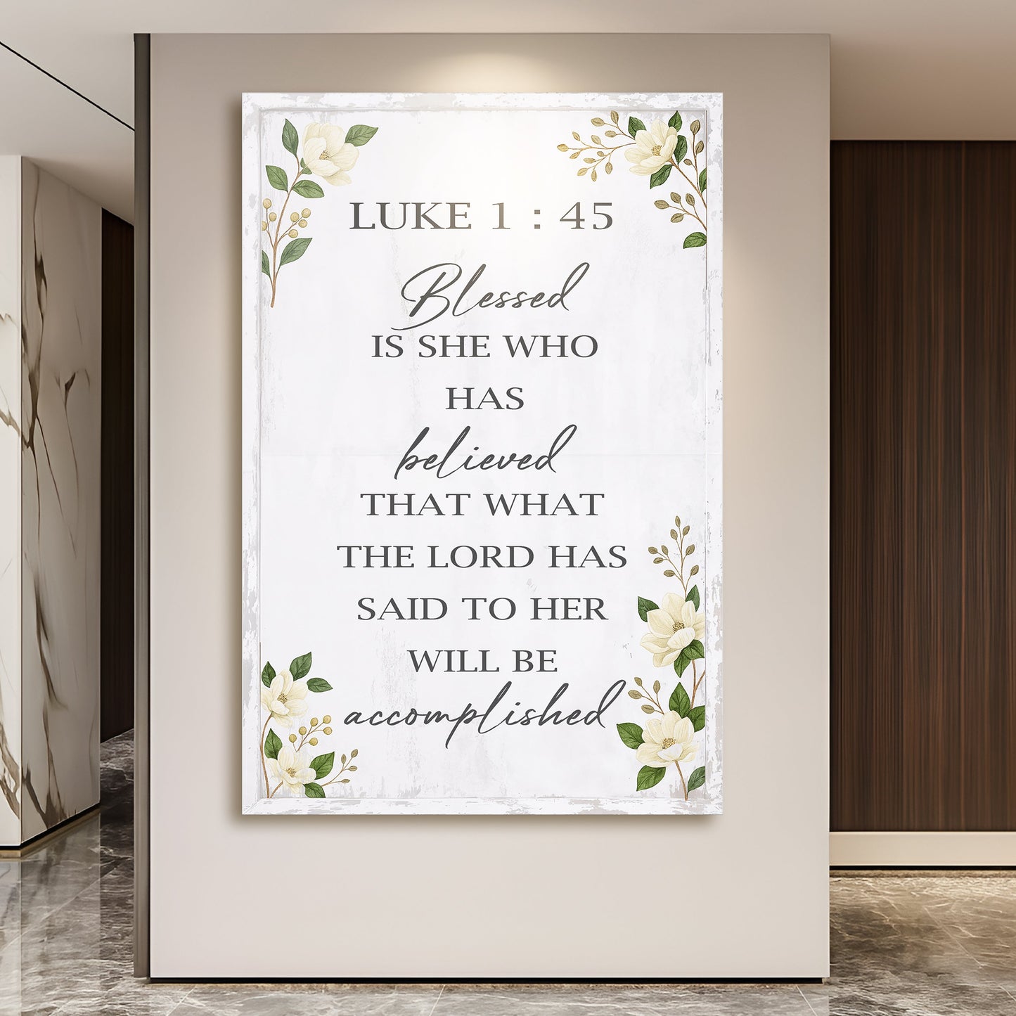 Luke 1:45 — Blessed She Who Believed II Wall Art