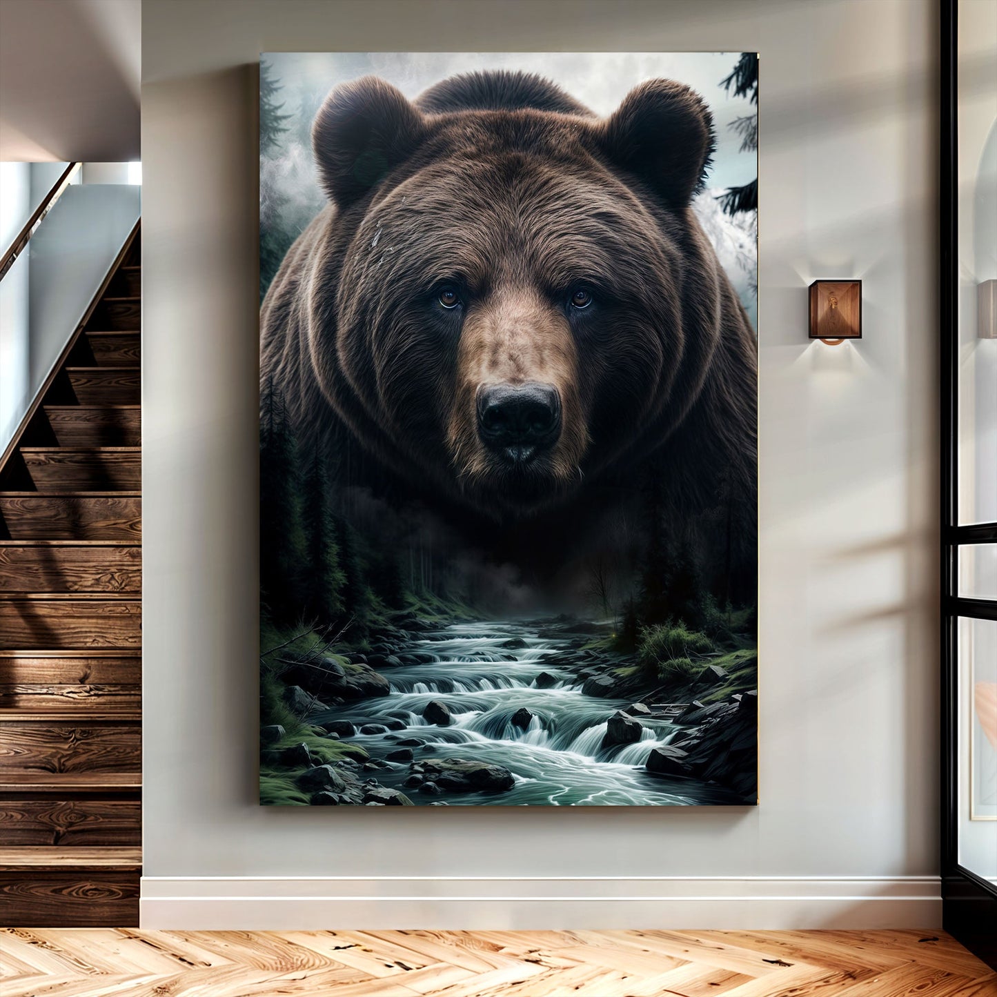 Grizzly Double Exposure Study Wall Art