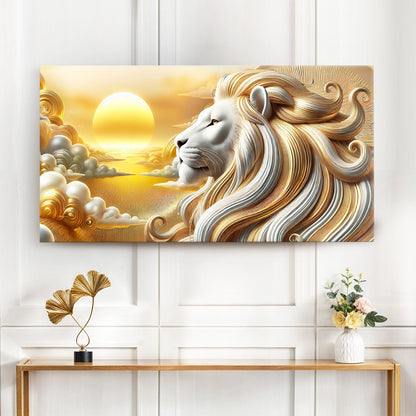 3D Noble Lion Wall Panel V Art
