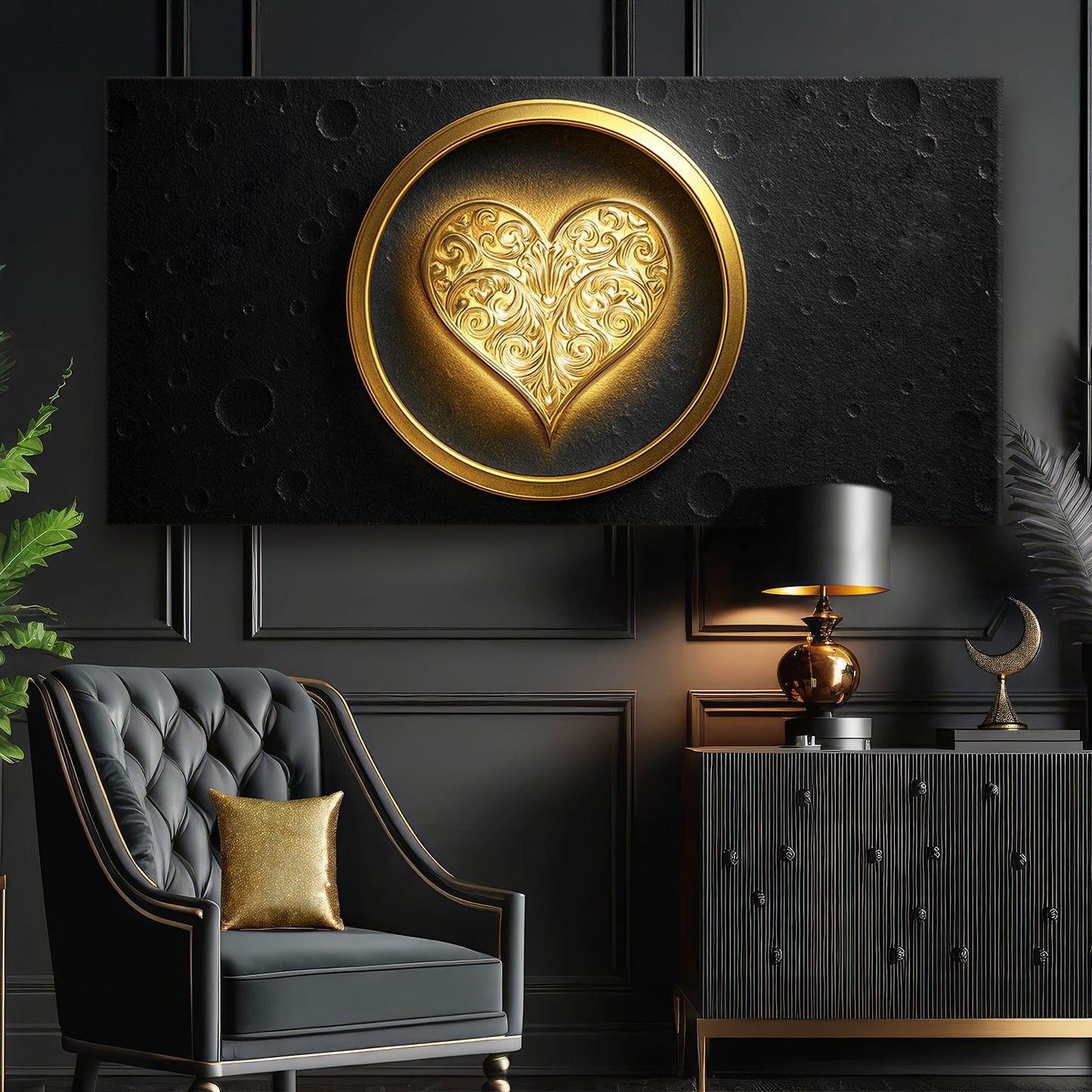 Shadowed Heart Wall Art