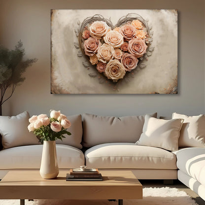 Modern Floral Heart Silhouette III Wall Art