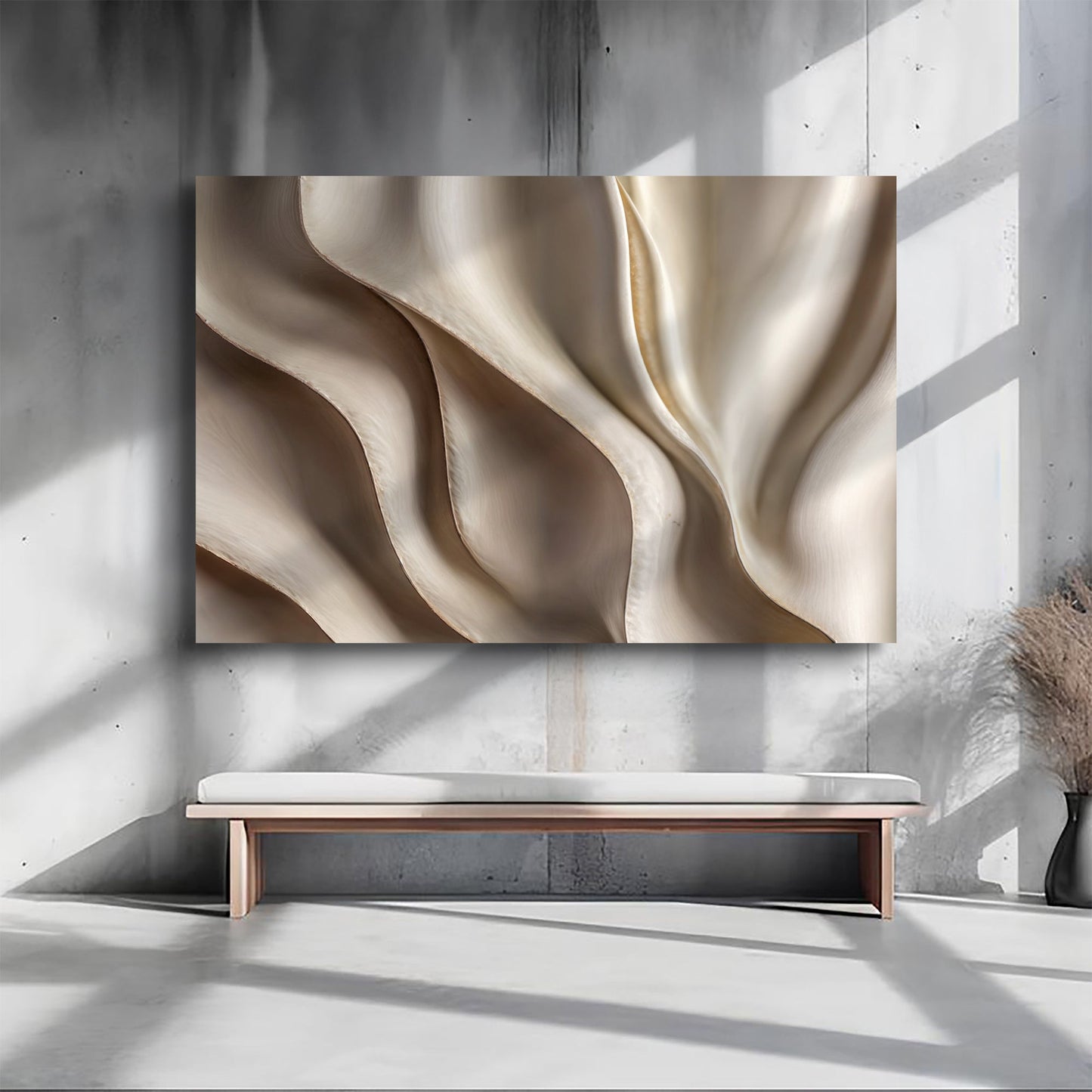 Modern 3D Wave Geometry Wall Art