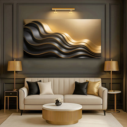 Abstract Noir & Gold IV Wall Art