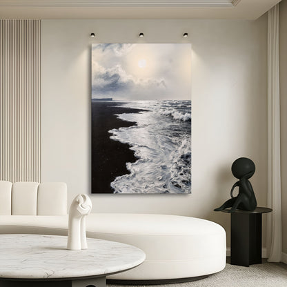 Monochrome Wave Abstract Wall Art