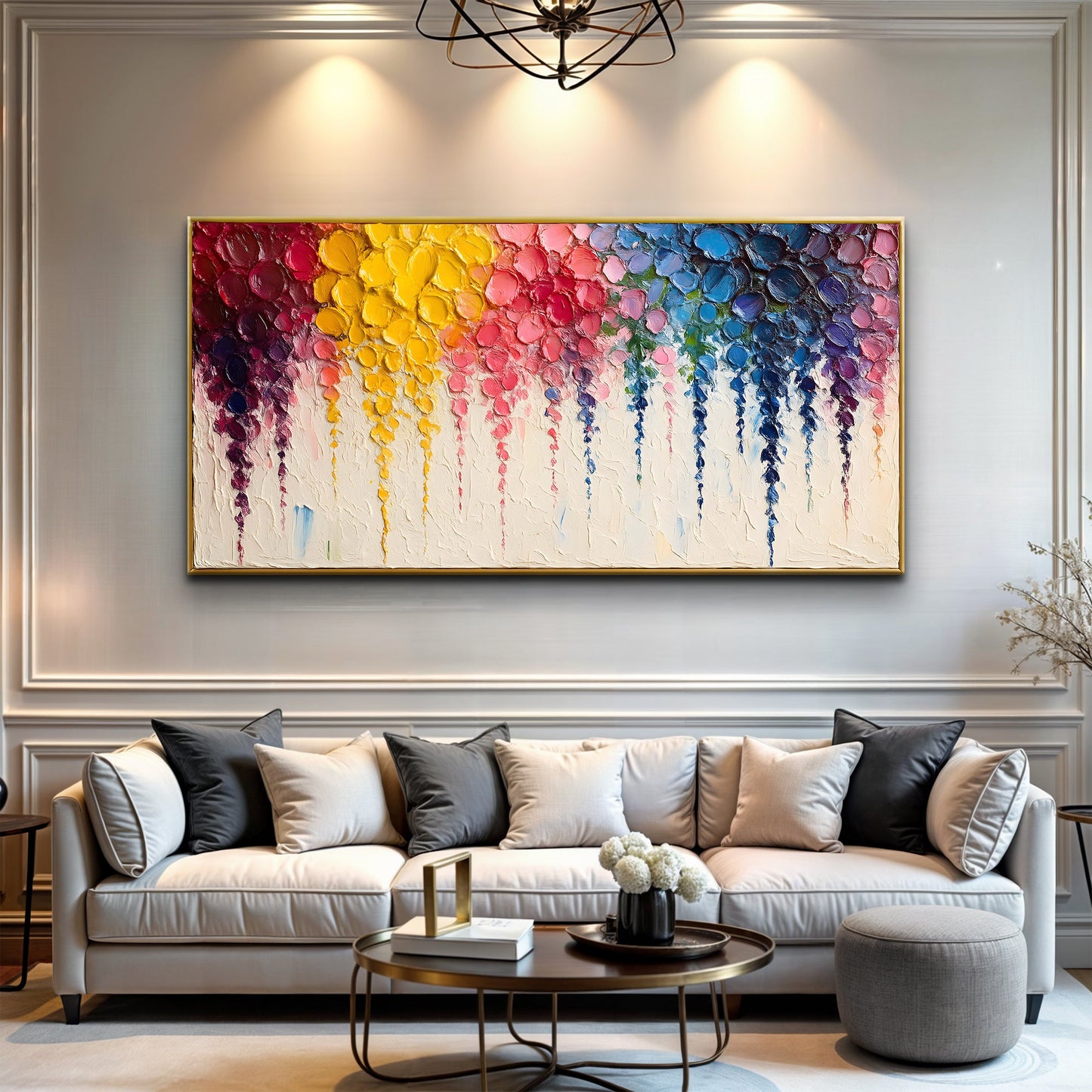 Contemporary Rainbow Cascade Wall Art