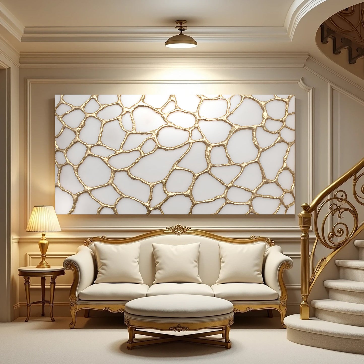 Golden Synapse Composition Wall Art