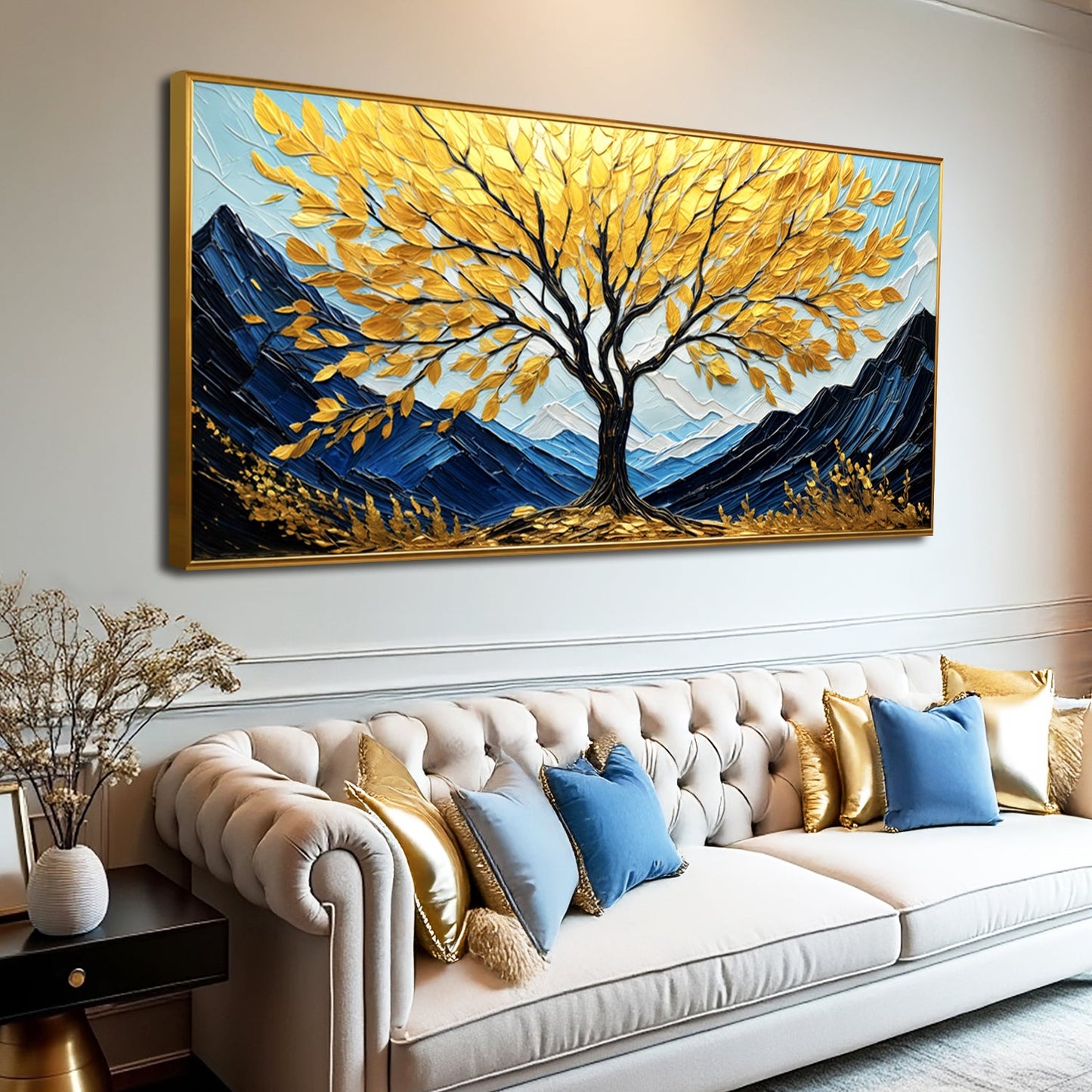 Contemporary Sanctuary in Gold Wall Art