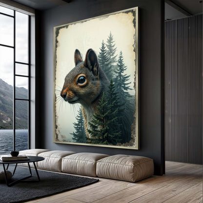 Double Exposure Squirrel Portrait