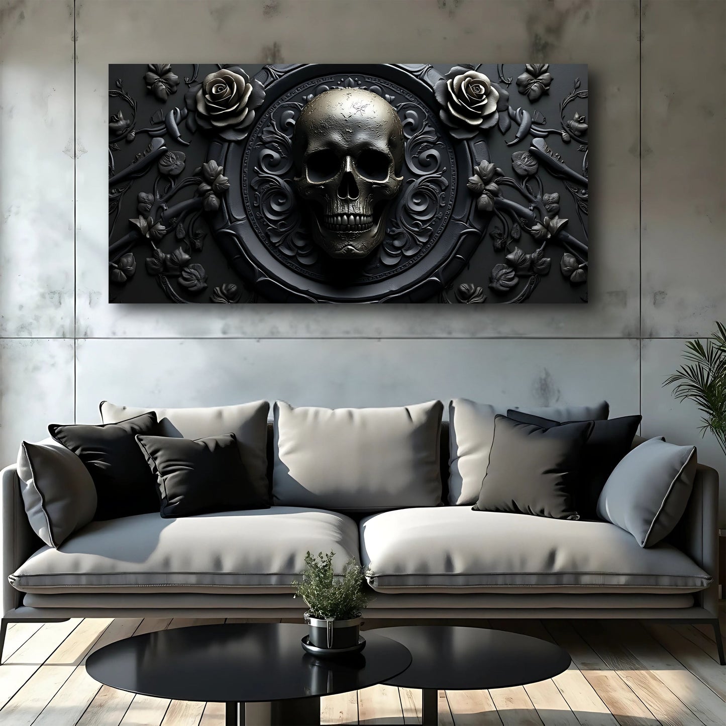 The Rose & Skull Form VI Wall Art