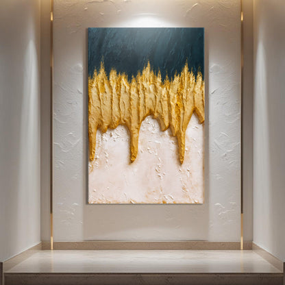 Azure & Gold Abstract Wall Art