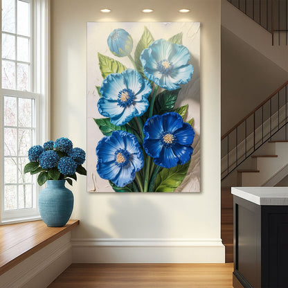 Blue Petal Symphony Wall Art