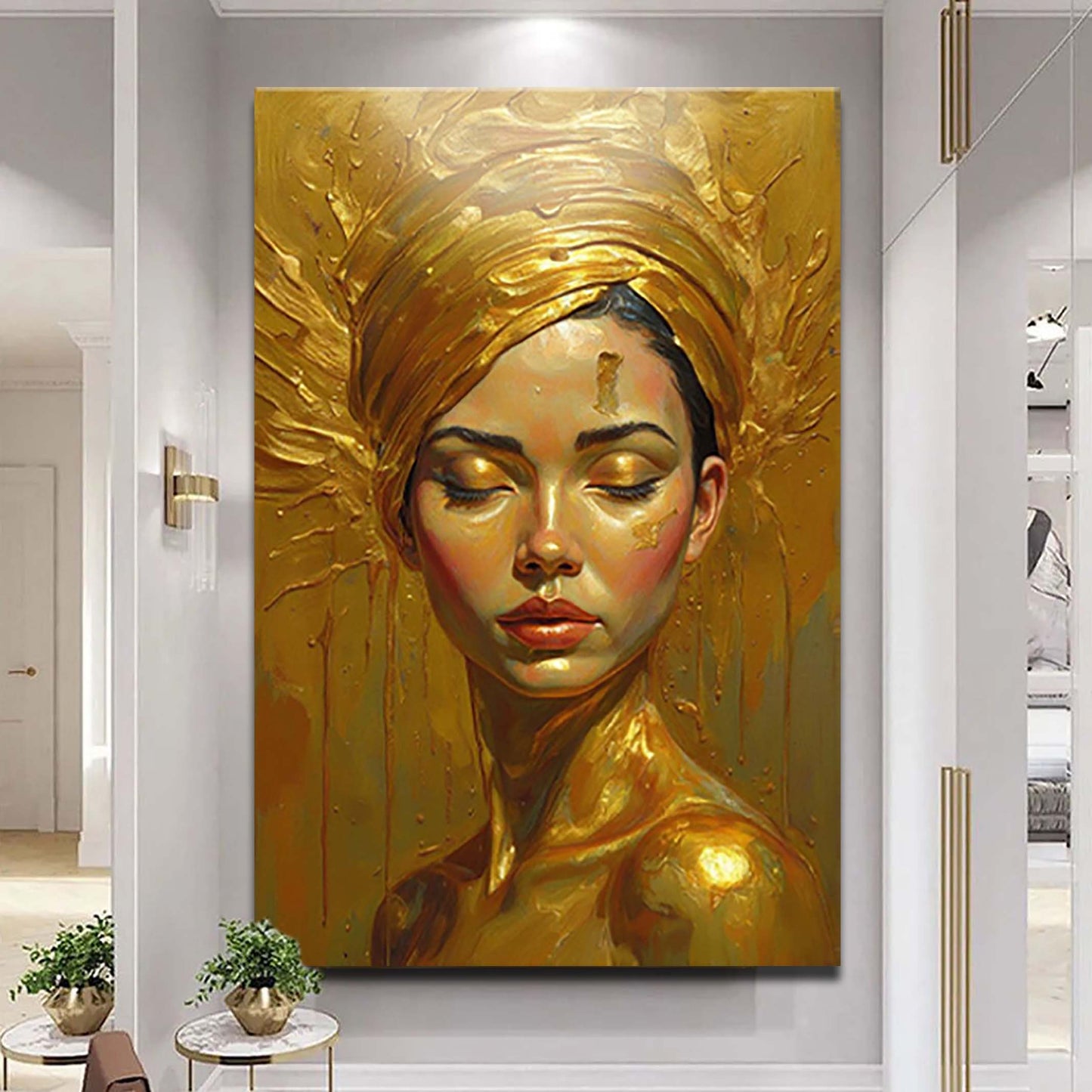 Golden Feminine Calm Wall Art