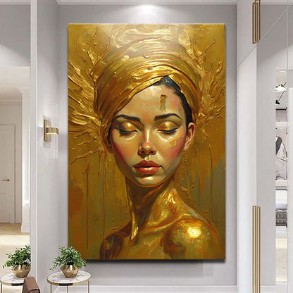 Golden Feminine Calm Wall Art