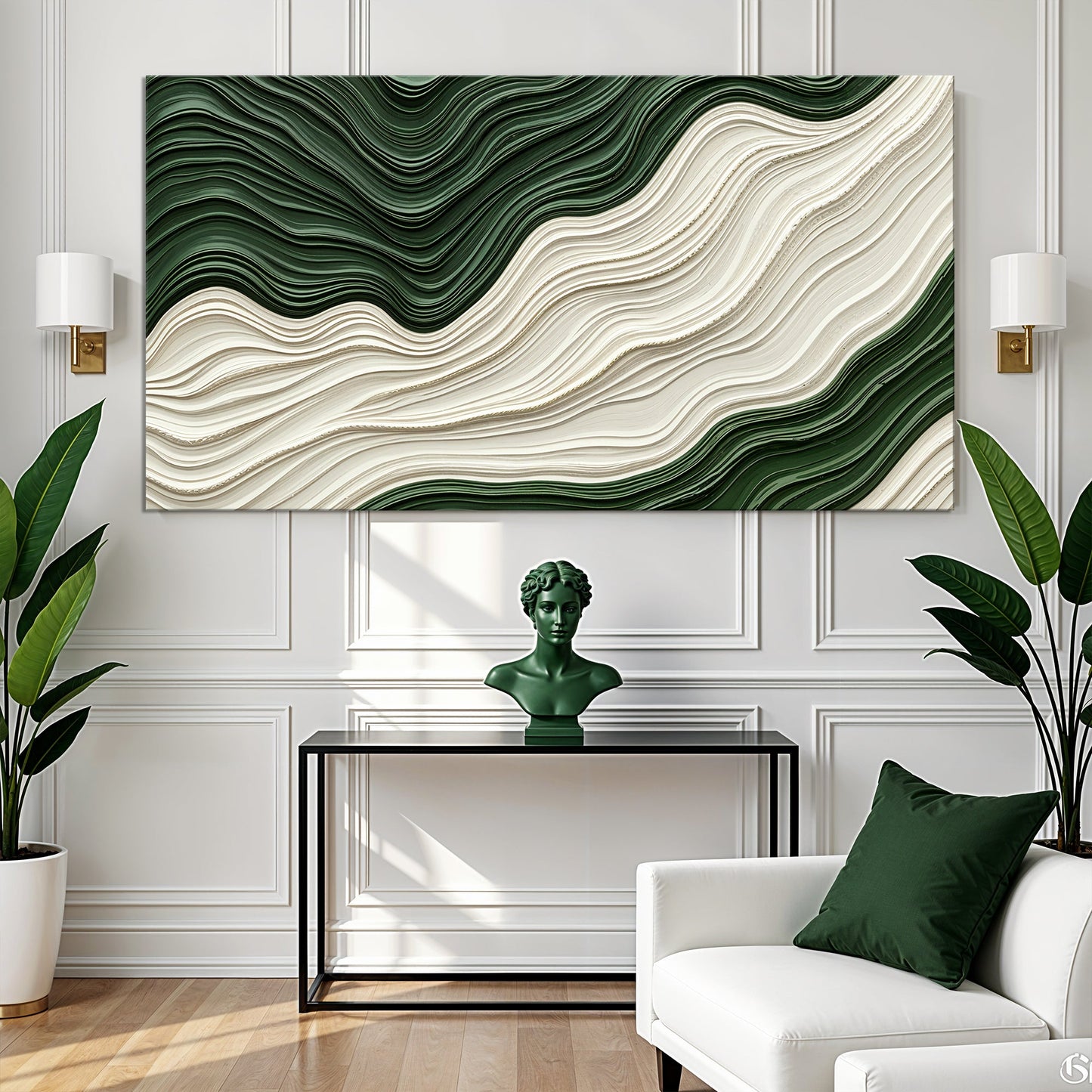 Emerald Drift Composition VIII Wall Art