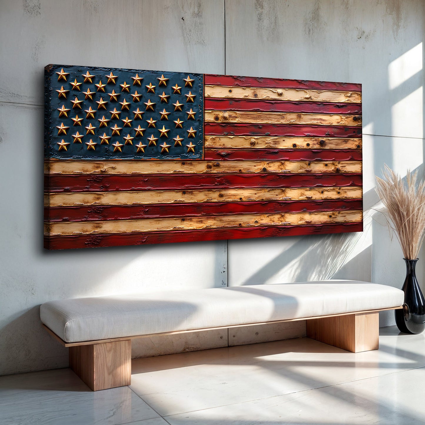 Stars & Stripes Emblem American Flag Wall Art
