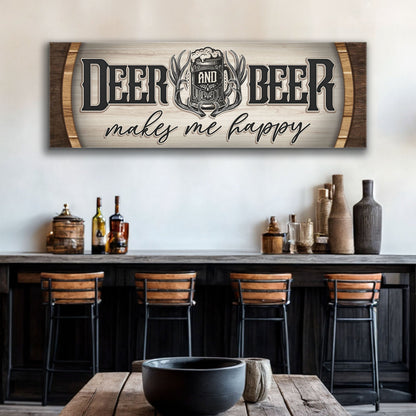 Cabin Happiness: Deer & Beer Hunting Sign II
