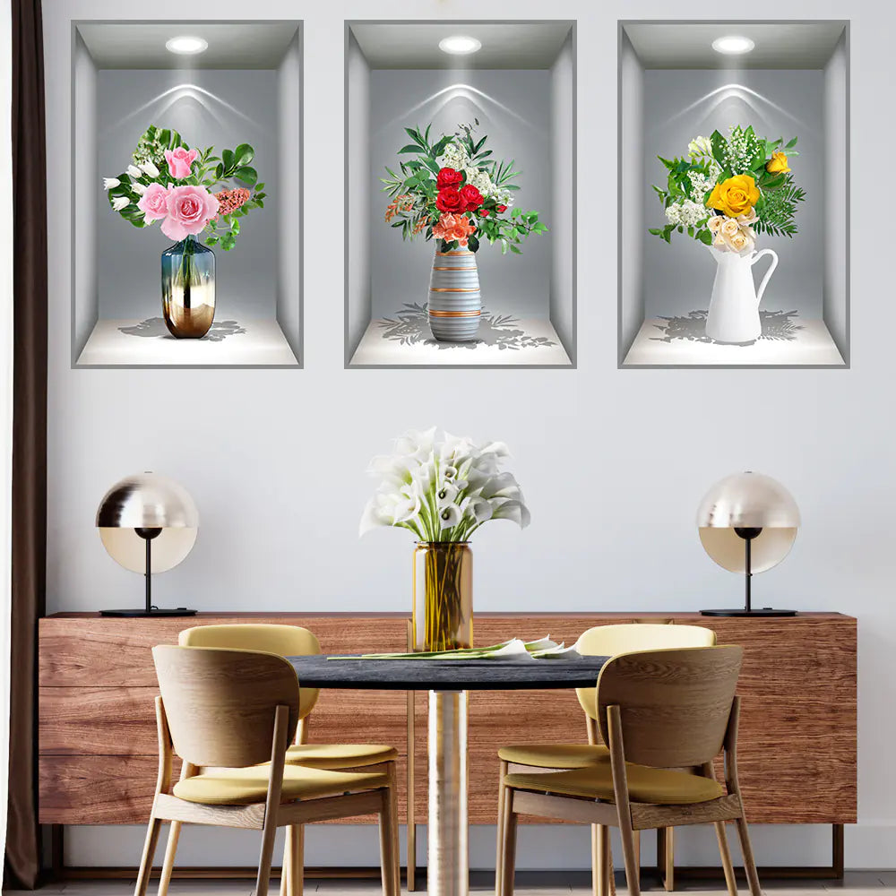 3D Effect Self-Adhesive Plant Wall Art Decor