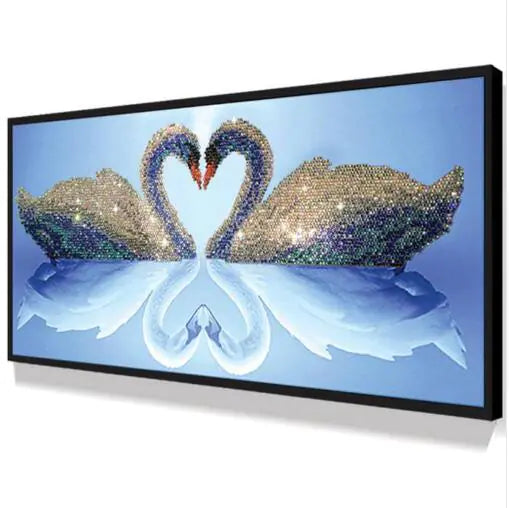 5D Diamond Painting - Swan Heart Wall Decor
