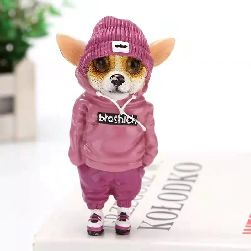 Cute Puppy Resin Backpack Dog Sculpture for Home Decor