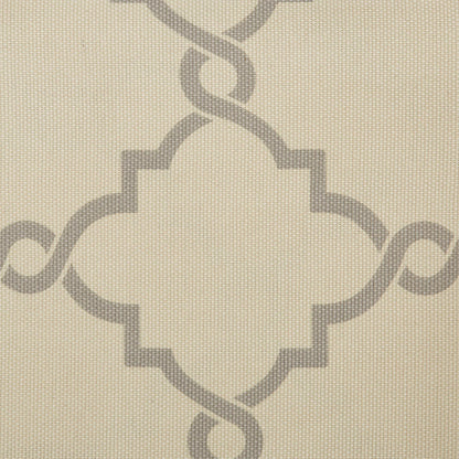 Fretwork Print Grommet Top Window Curtain Panel