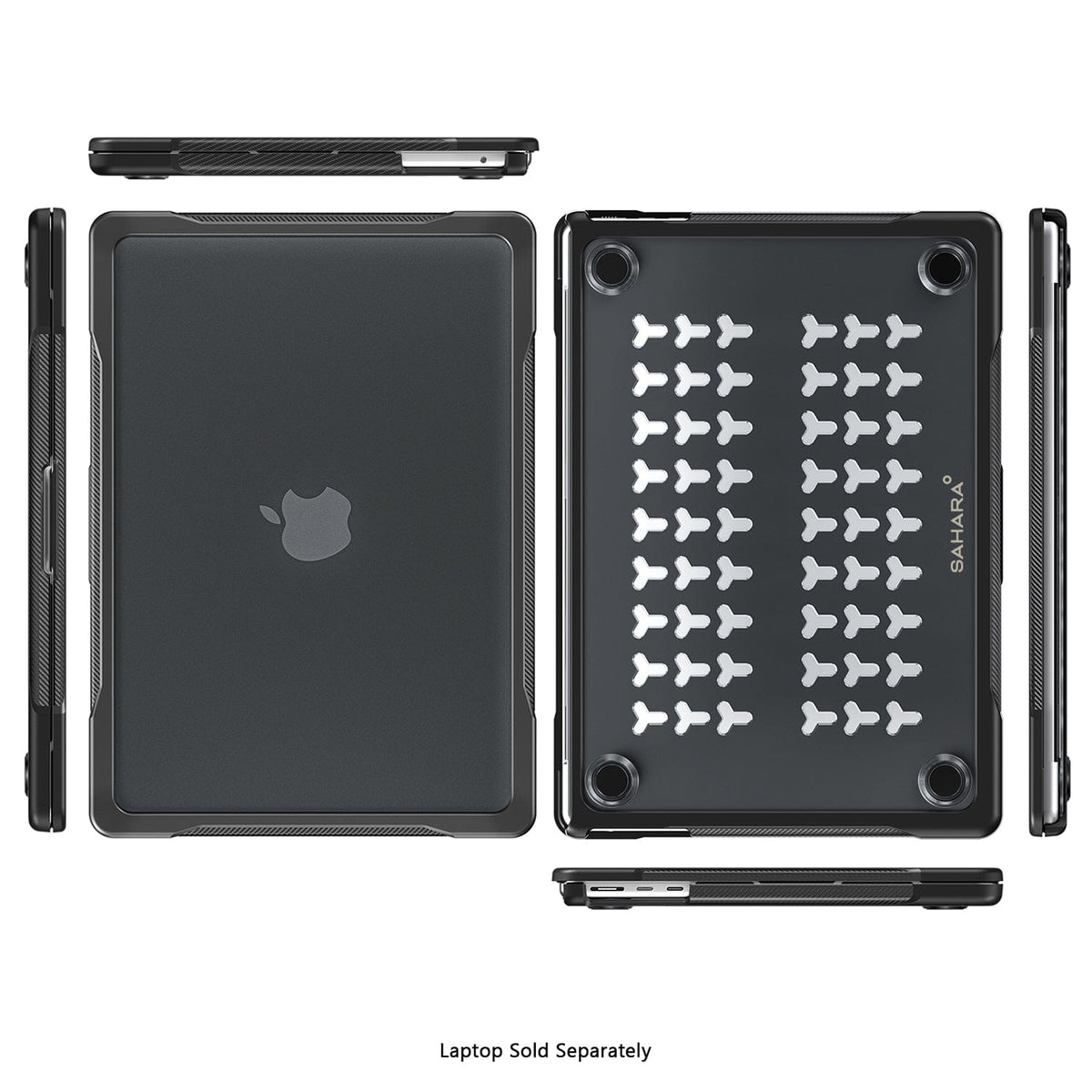 MacBook Air 13.6-inch (M3-M5) Clear/Black Case – Shock-Absorbing Corners | Raider Series