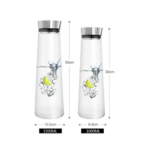 Thick Glass Juice Pitcher with Lid and Leak-Proof Design
