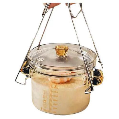 Household Borosilicate Glass Stew Pot With Measurement Scale
