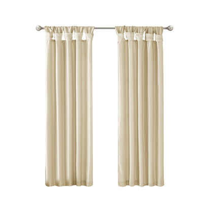 Twist Tab Lined Window Curtain Panel Champagne