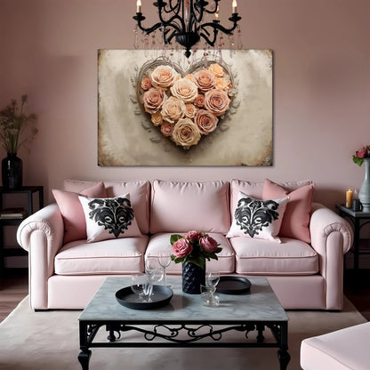 Modern Floral Heart Silhouette III Wall Art