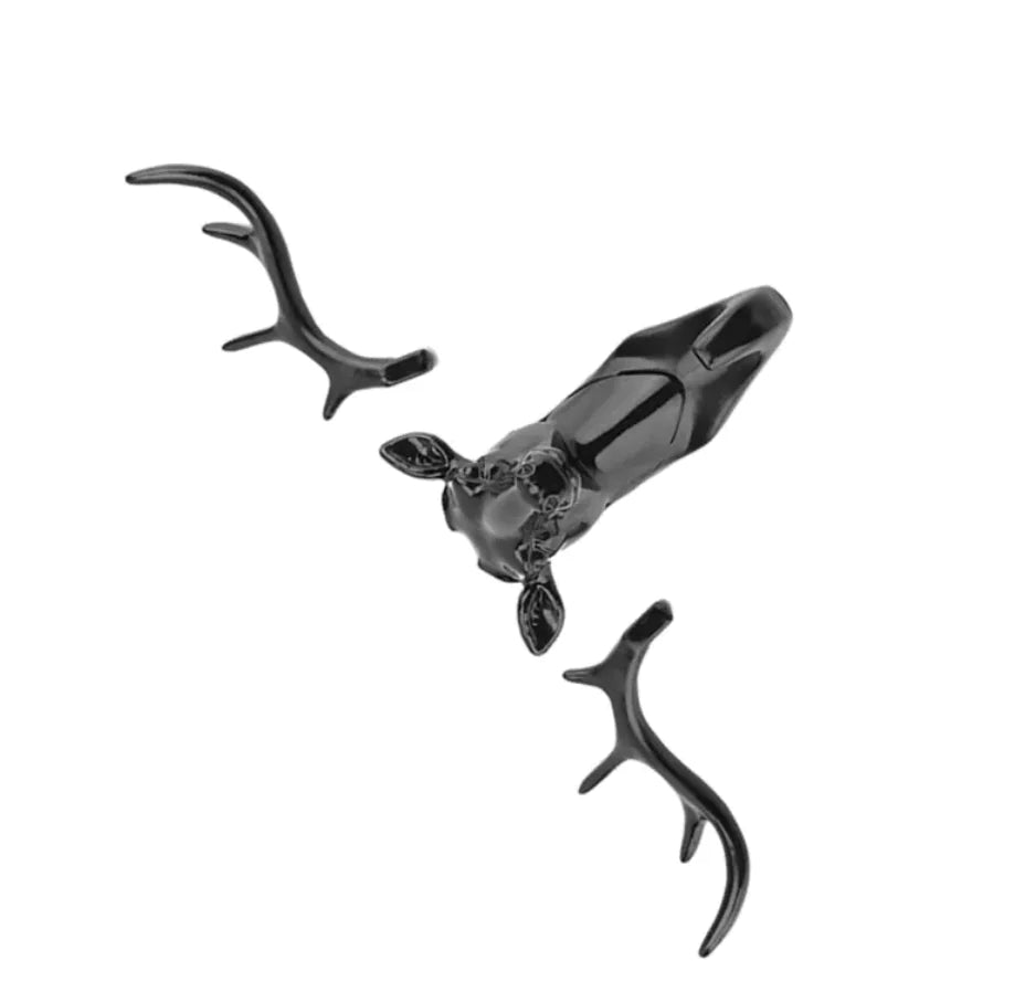 Black Deer Head Wall Hook