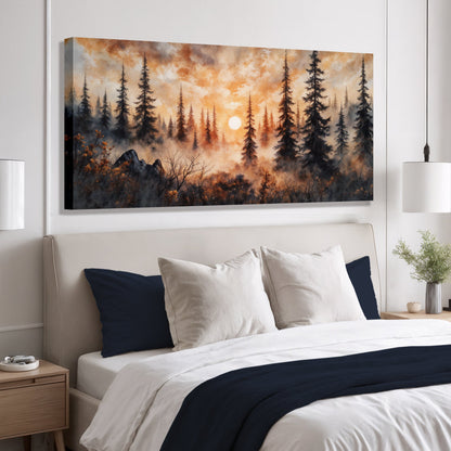 Sunset Over the Forest Wall Art
