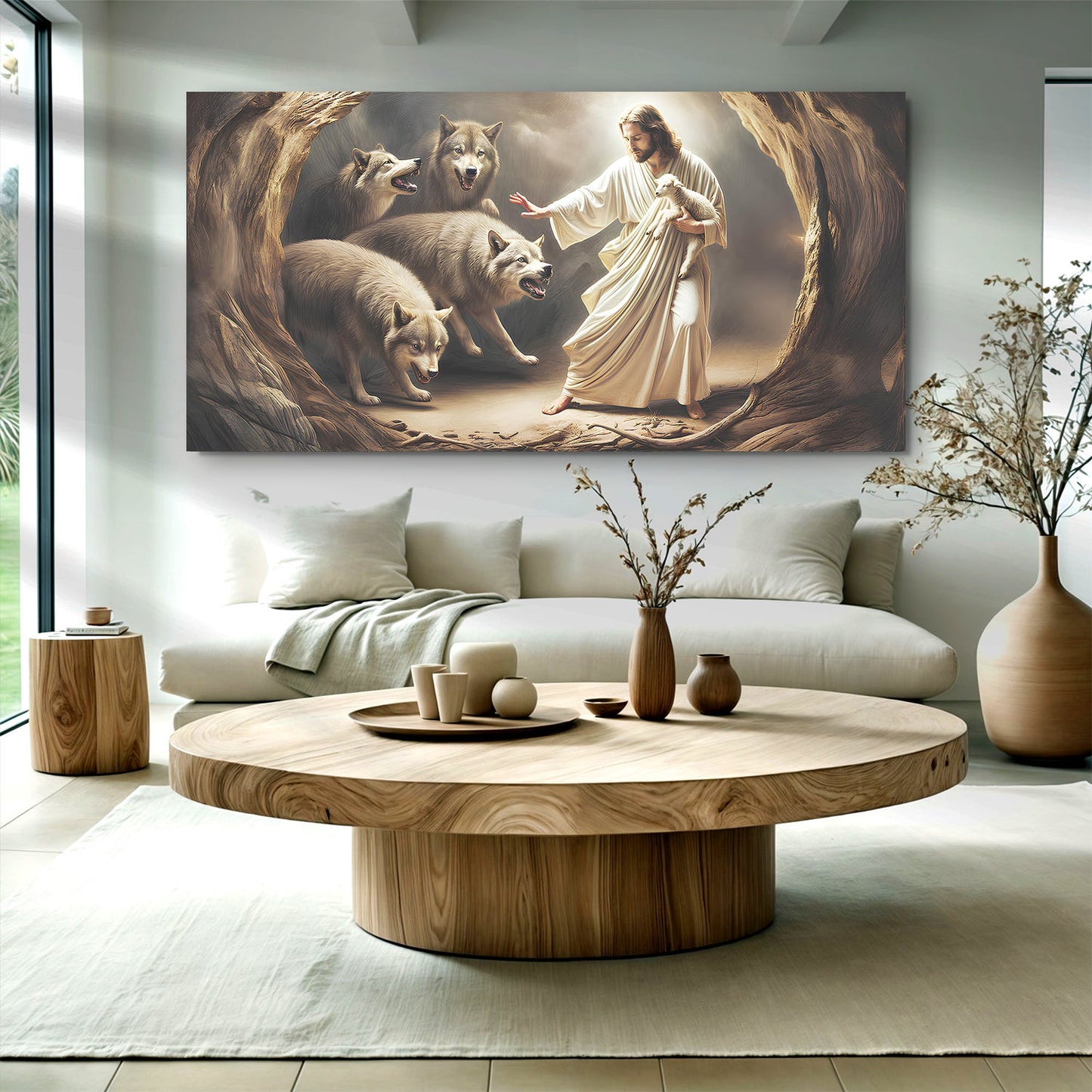 Jesus Protects the Lamb III Wall Art