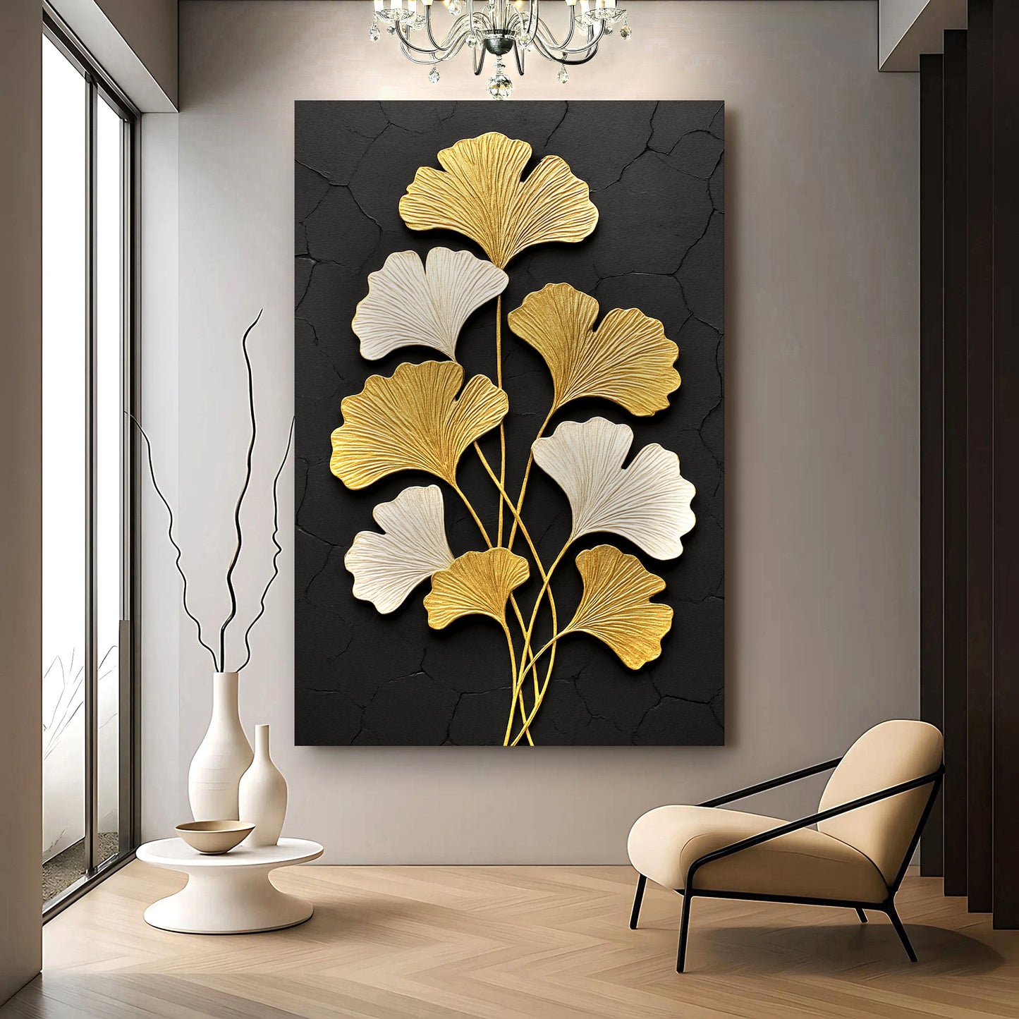Ginkgo Aura in Gold Wall Art