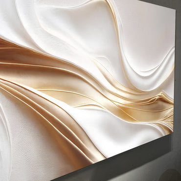 Golden Linework on White Wall Art