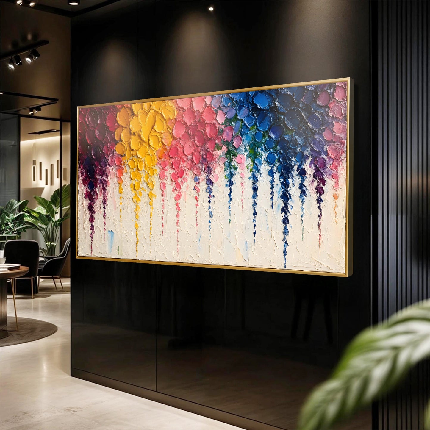 Contemporary Rainbow Cascade Wall Art