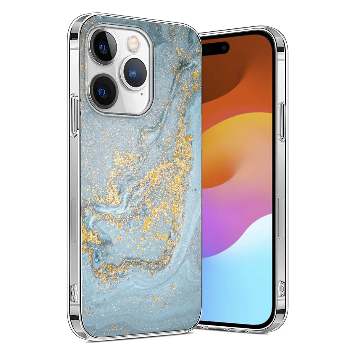 iPhone 15 Pro Max Blue Marble Case - Elegant Protection | Inspire Series