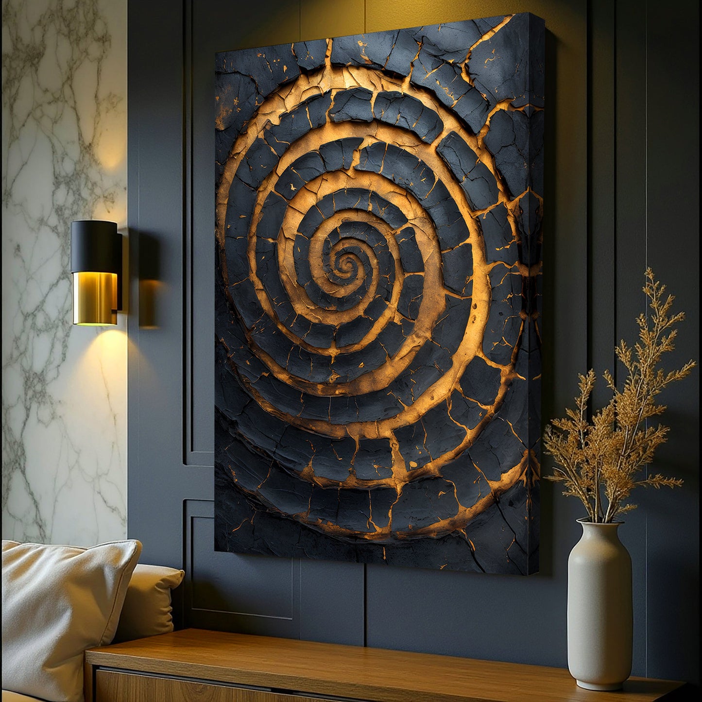 Black & Gold Helix Art