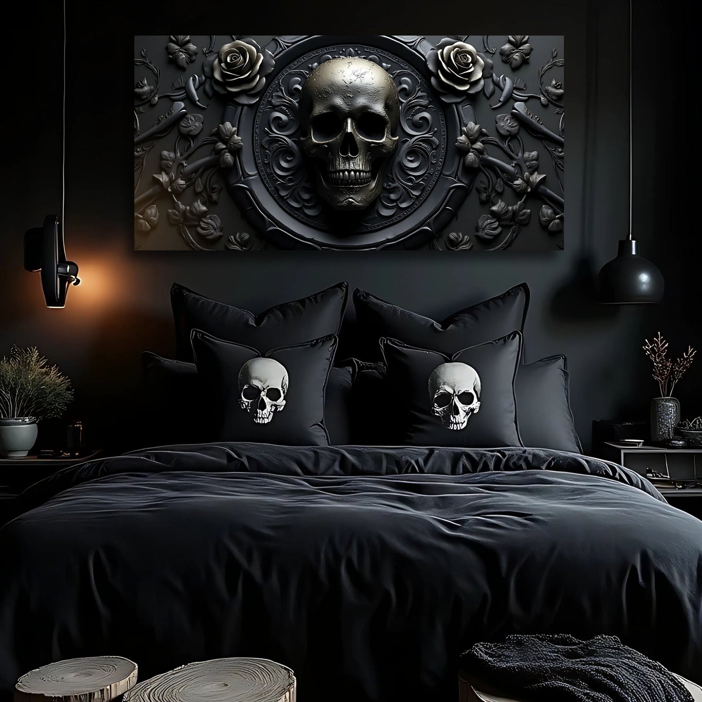 The Rose & Skull Form VI Wall Art
