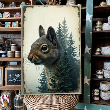 Double Exposure Squirrel Portrait