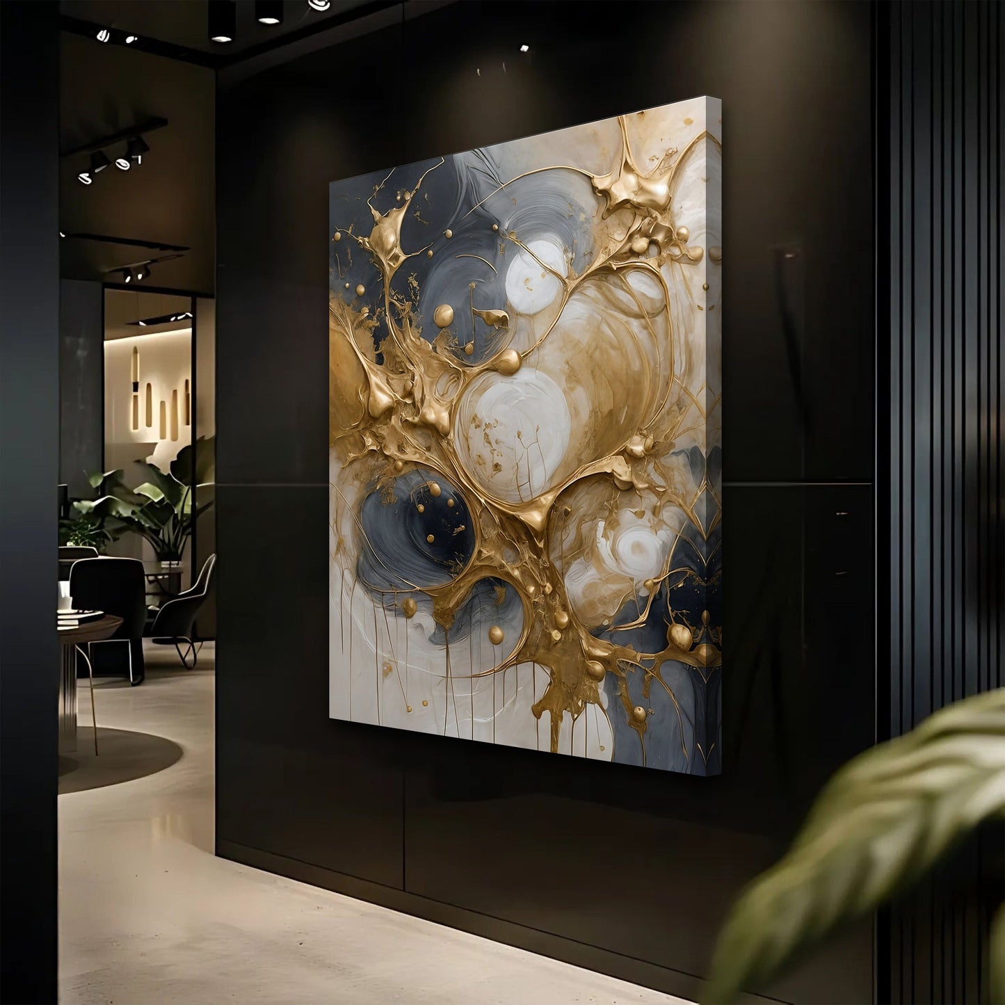 Black & Gold Abstract Splash